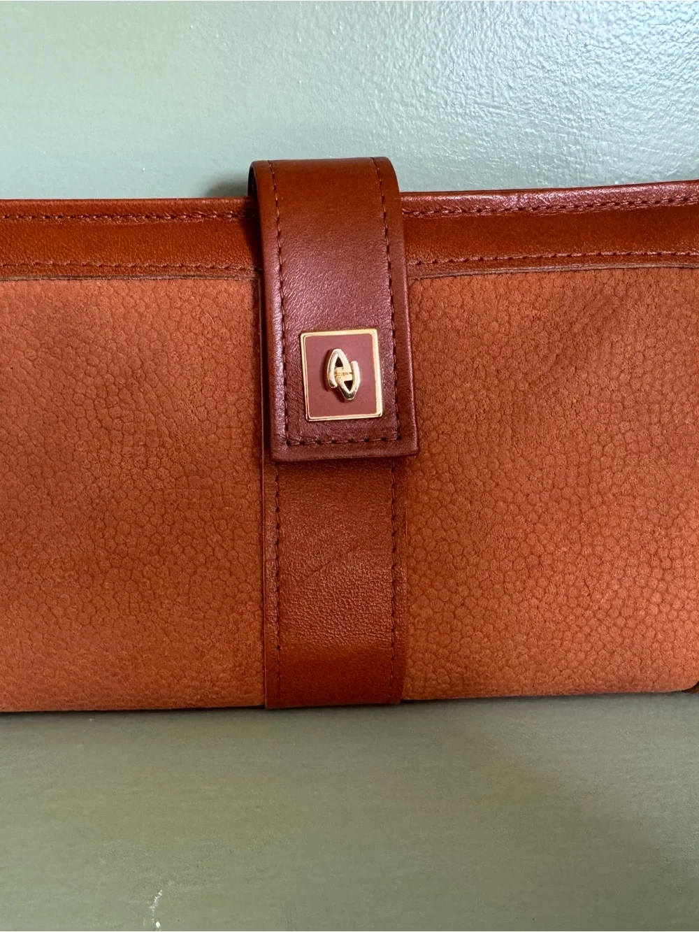 Vintage Amity Signature Series Cowhide Leather Suede Checkbook Wallet Pen Set